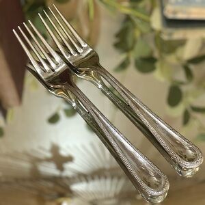 Gorham Braid Set 2 Salad Forks Glossy 18/10 Stainless Flatware Silverware